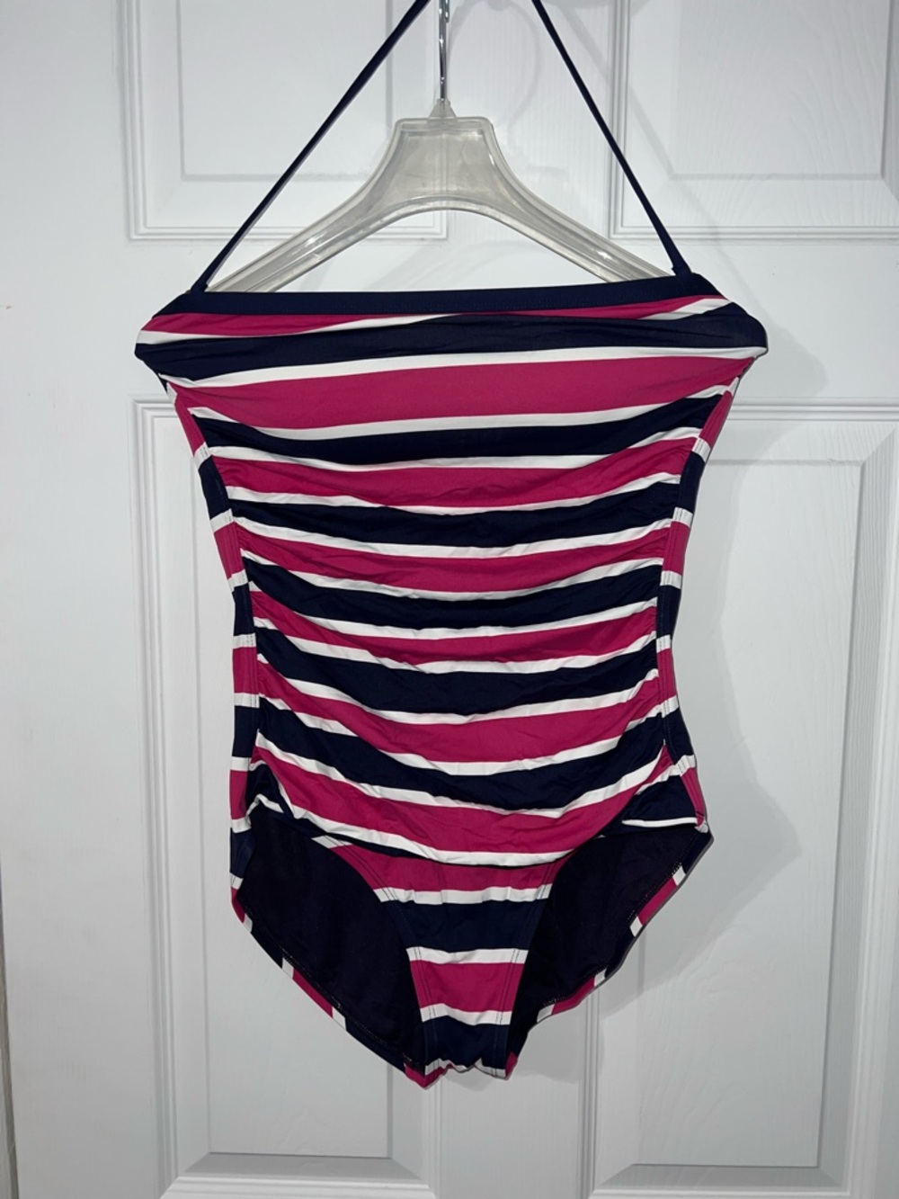 Tommy Bahama Navy Pink White Striped One-Piece Swimsuit